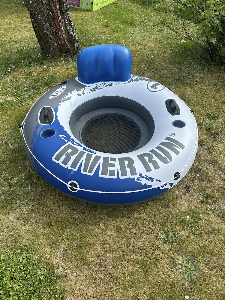 Intex, Koło do pływania River Run z uchwytami, fotel, 135 cm