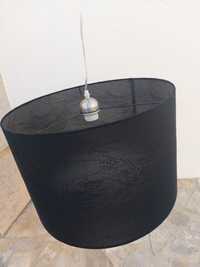 Abajur preto com efeitos brilhantes 45,5x 30cm