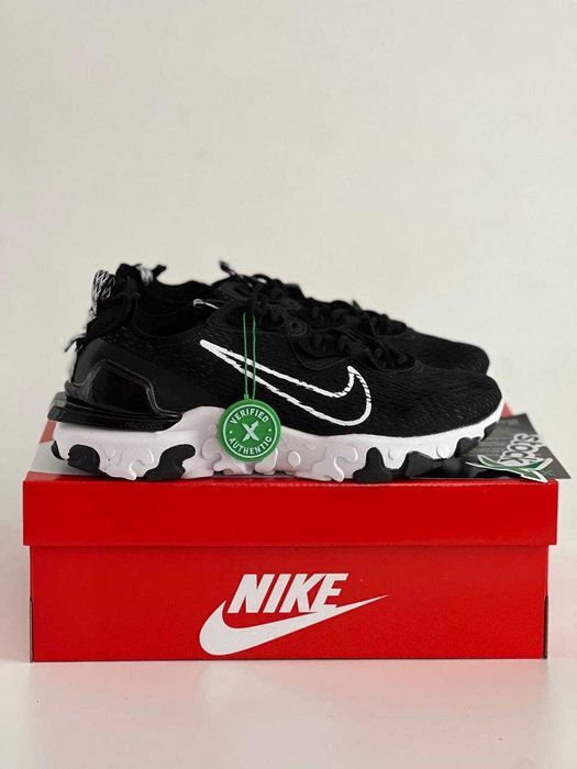 Мужские кроссовки Nike React Vision Black-White Premium. 40-45