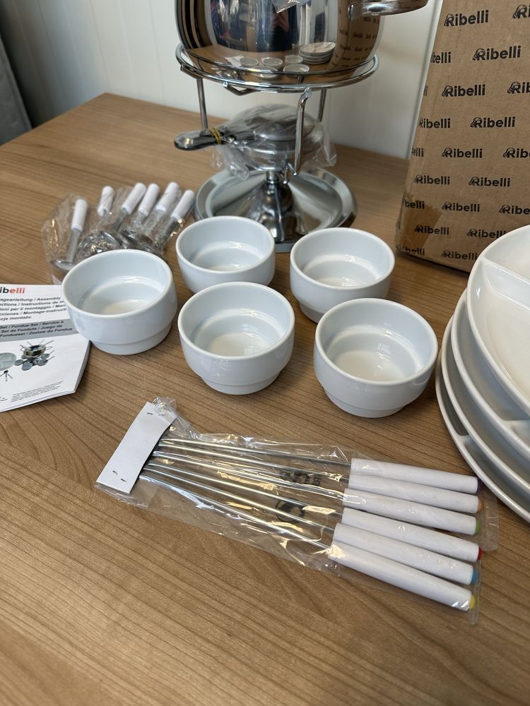 Ribelli zestaw do Fondue (talerze,miseczki,widelce)