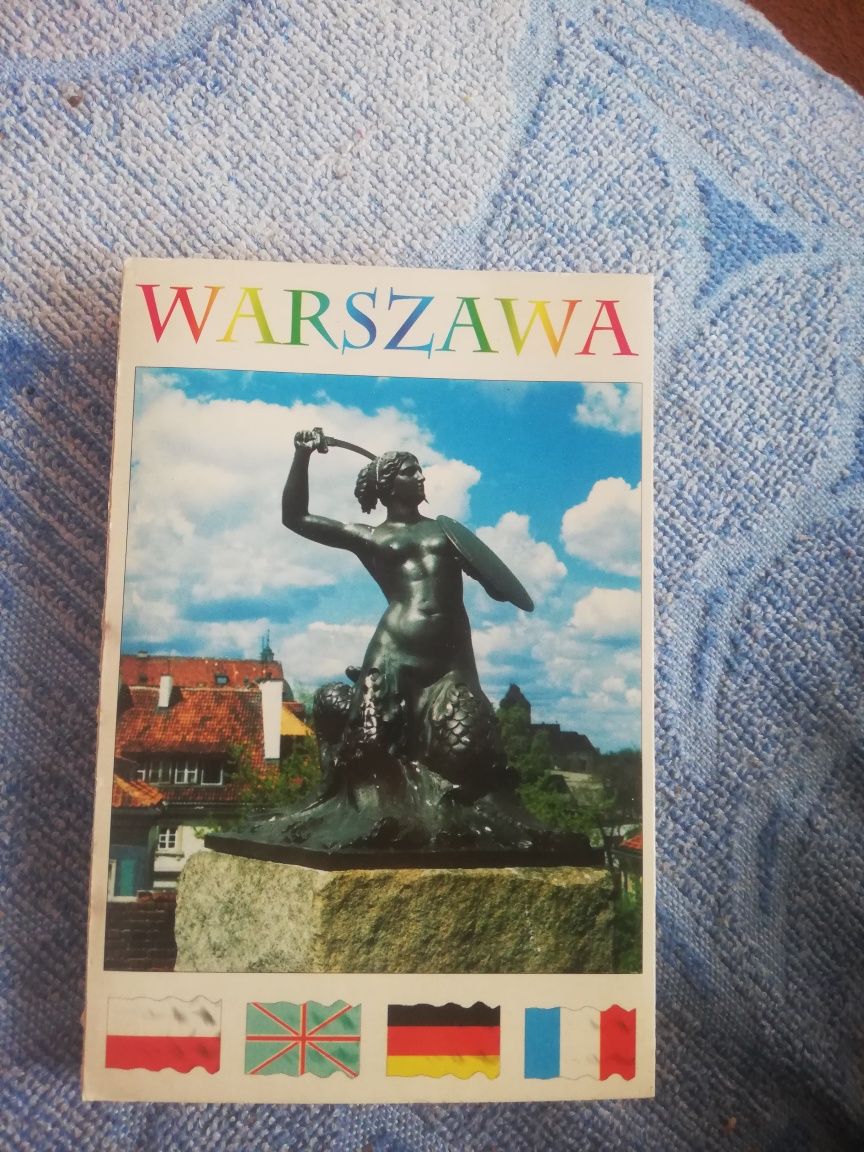 Warszawa pamiątki na pocztówkach z mapką