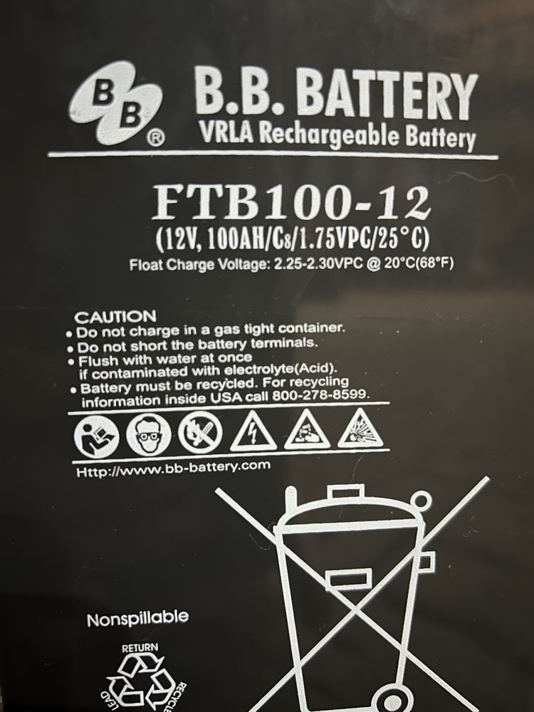 Аккумуляторная батарея BB Battery FTB100-12