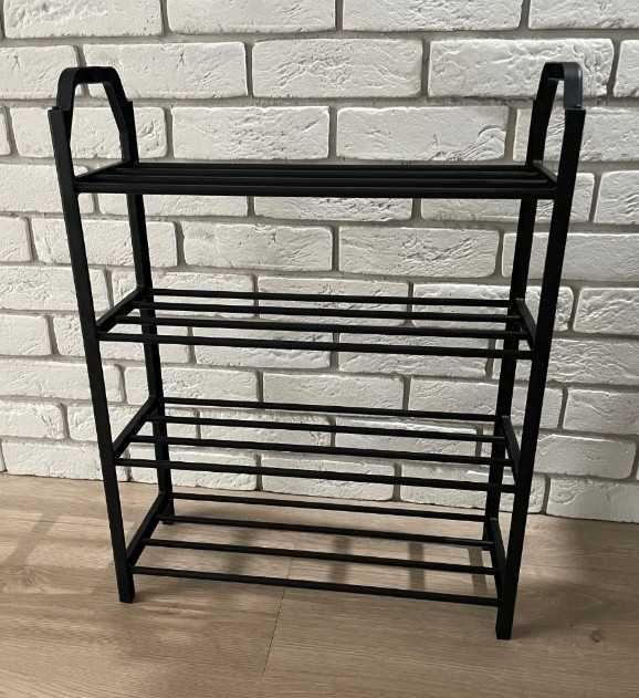 Szafka Półka Stojak Regał na Buty Obuwie Cztery Poziomy Loft Czarny