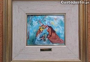 Quadros em esmalte pintado