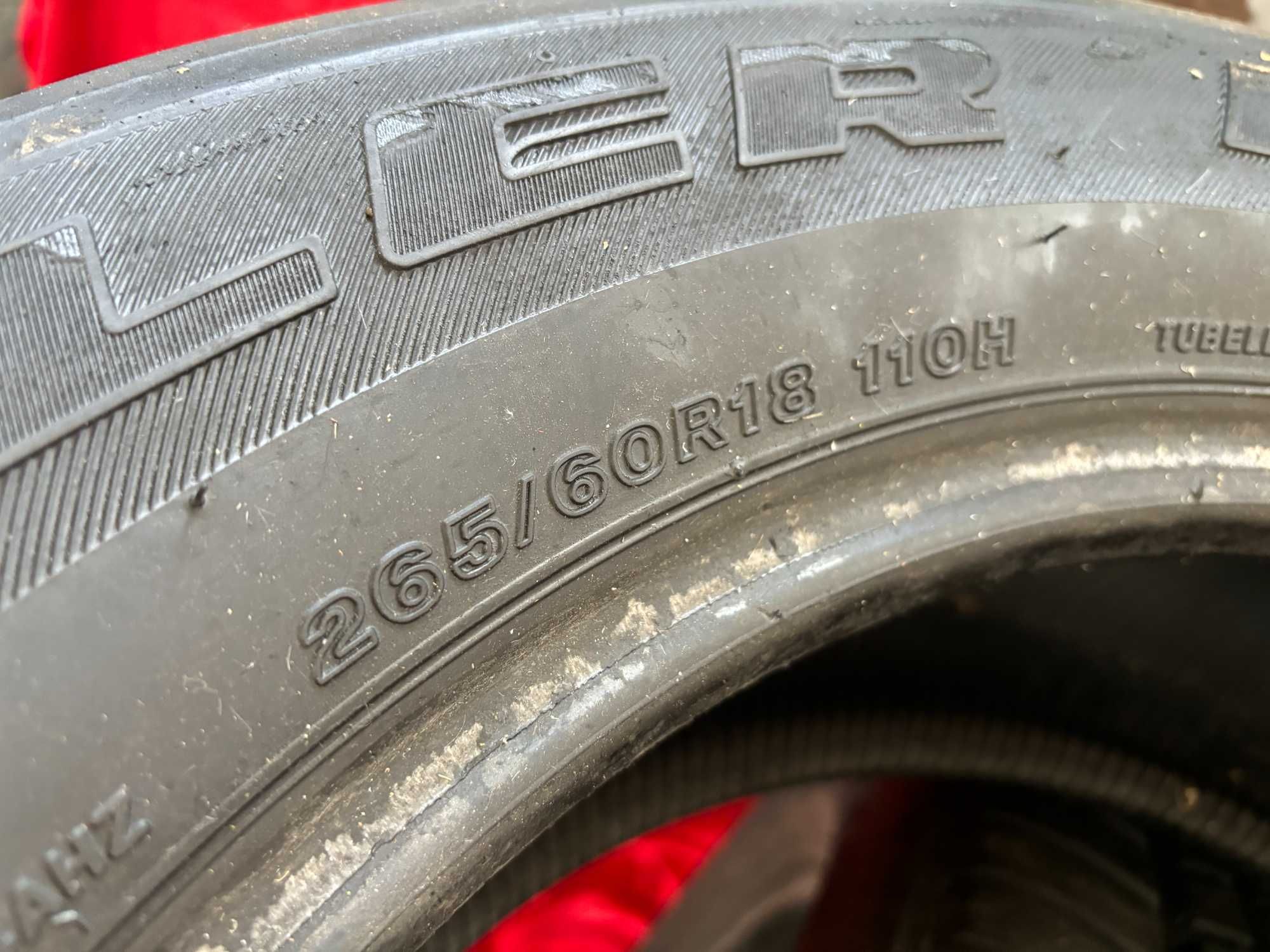 265-60-R18 BRIDGESTONE DUELER 4штуки летней резины GERMANY 2022