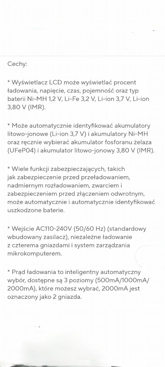 Uniwersalna ładowarka akumulatorów LiitoKala