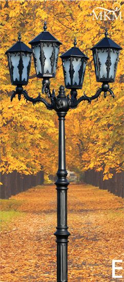Lampa żeliwna + klosze żeliwne wysokość 520 cm