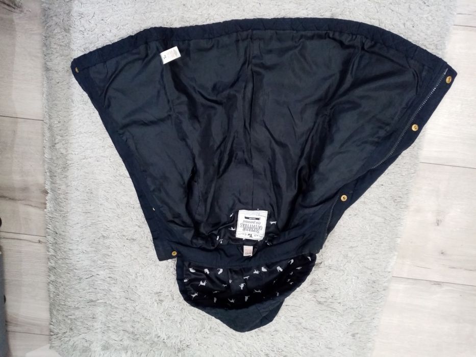 Kurtka 110-116, bezrękawnik-futerko, czapka