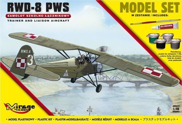 R.W.D.-8 PWS Polski Samolot Szkolno-Łącznikowy model do sklejania
