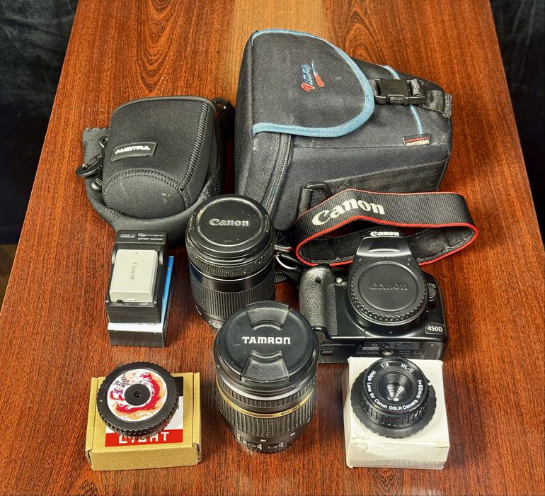 Canon EOS 450D | Obiektywy Tamron + Canon | Duży zestaw