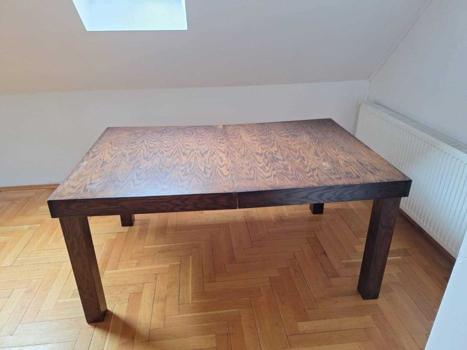 Stół okleina naturalna wenge 100x160x76cm plus dokladki