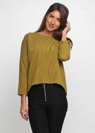 Zara джемпер пуловер s m олива кофта рубчик