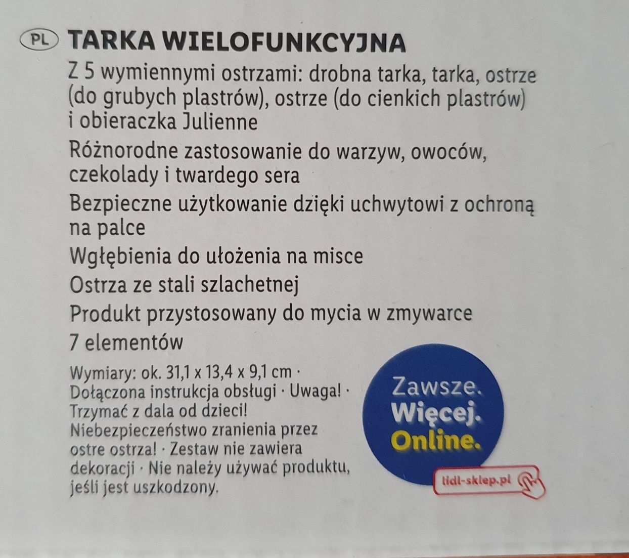 Tarka wielofunkcyjna Lidl czarna do warzyw owoców