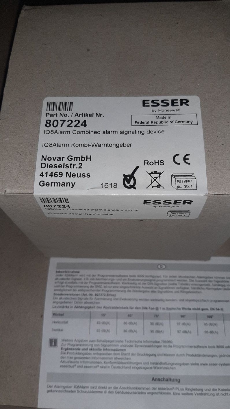Sygnalizator IQ8Alarm akustyczno-optyczny (807224) - ESSER