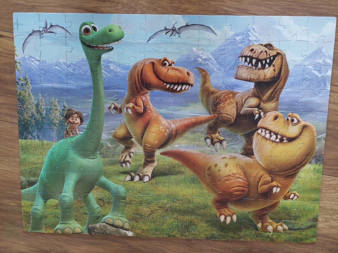 Puzzle dwustronne, 120 elementów, wiek 4+,Lisciani, dinozaury