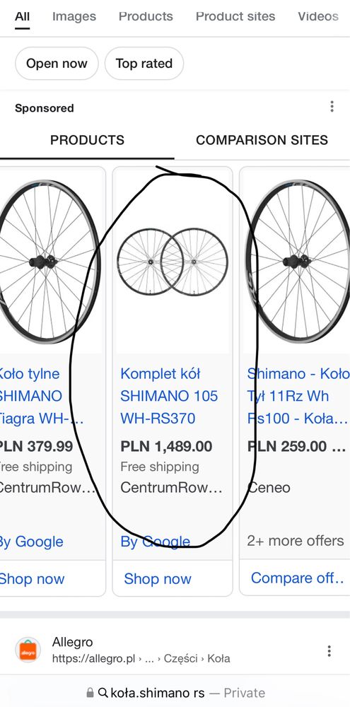 Koła shimano RS 105 WH-RS370 komplet