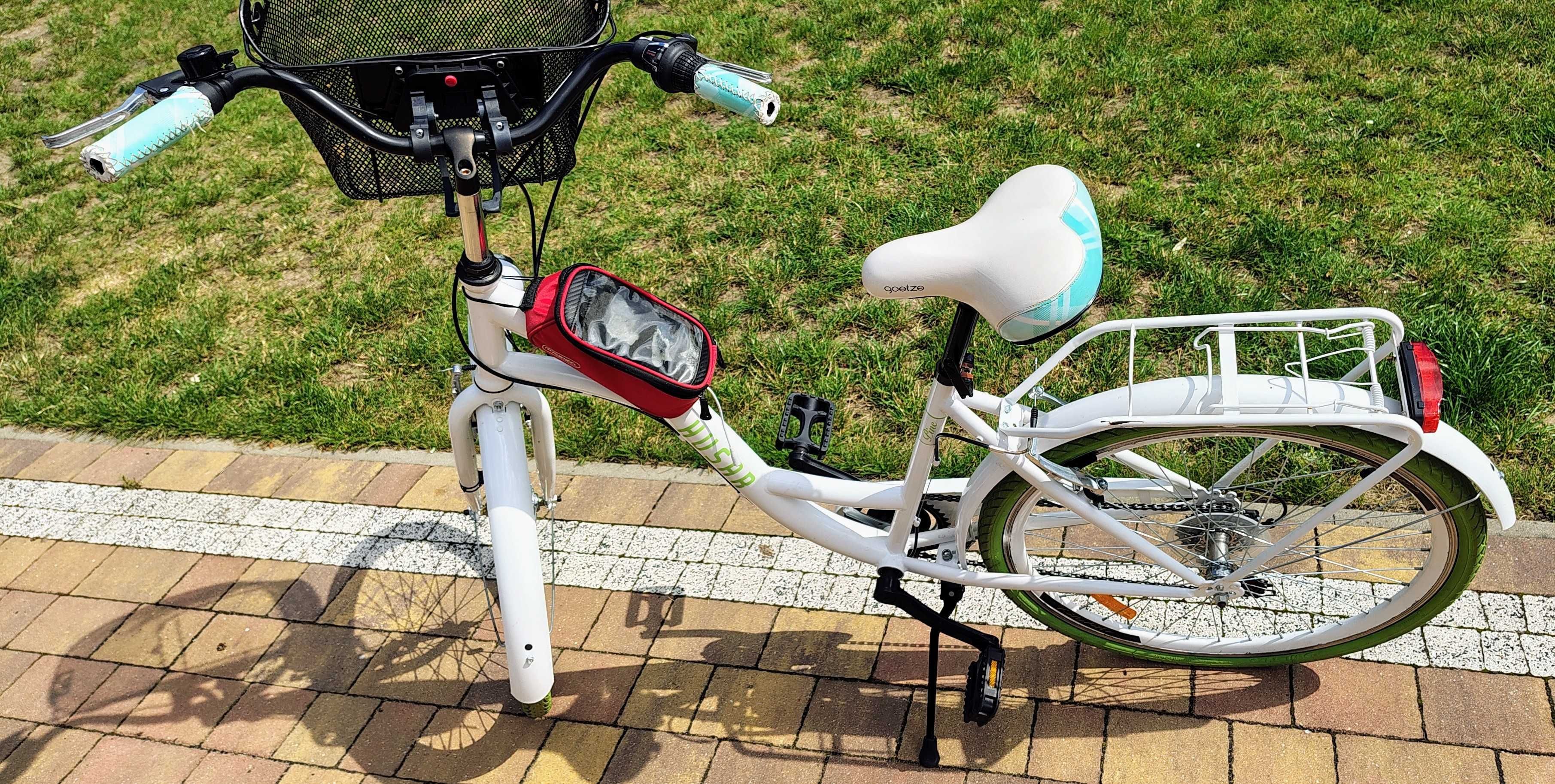 Rower miejski marki HUSAR+dodatki/Koszyk/Torba na telefon-100% Sprawny