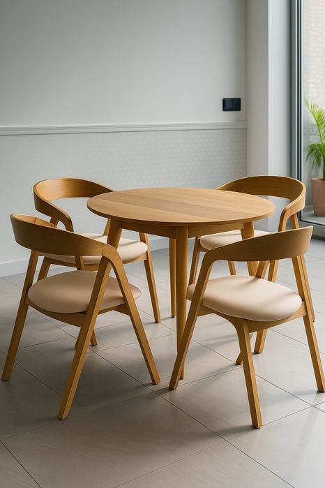 Promocja,Krzesło z litego drewna, Zestaw 4 sztuk