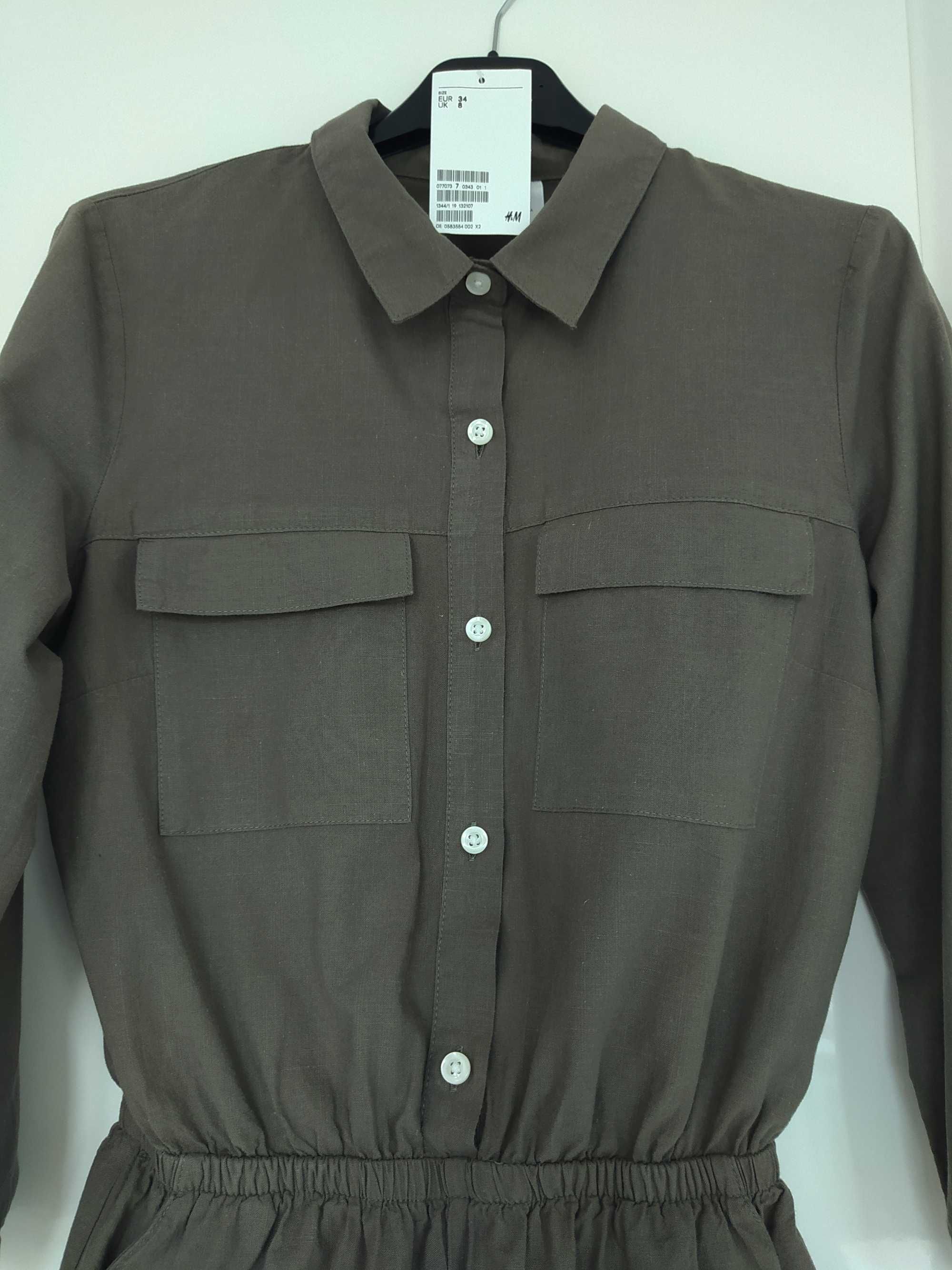 Nowy kombinezon H&M Divided khaki styl militarny rozmiar XS/S 34/36