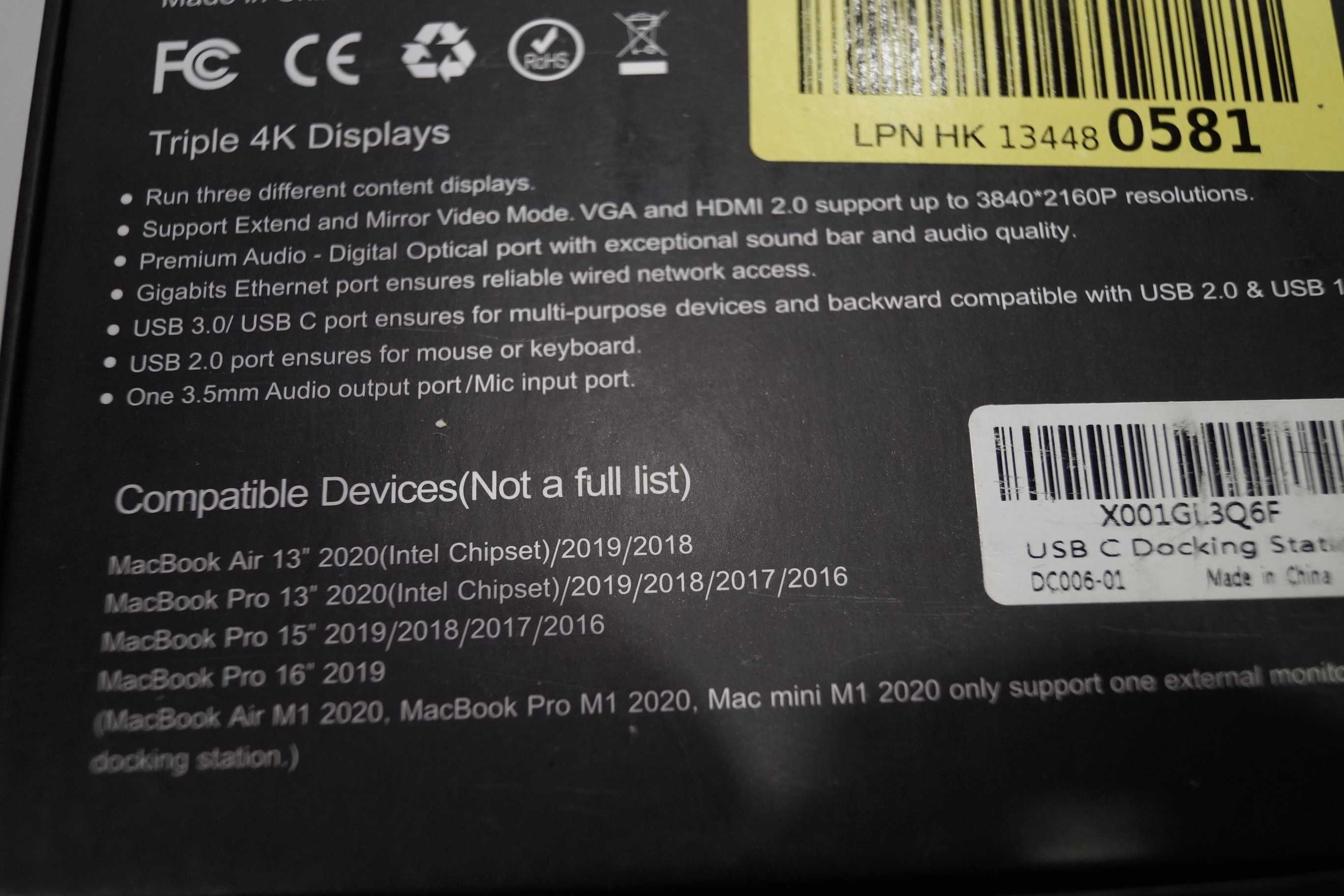 YYletgo DS002-Gray Stacja dokująca do MacBook USB C podwójny monitor