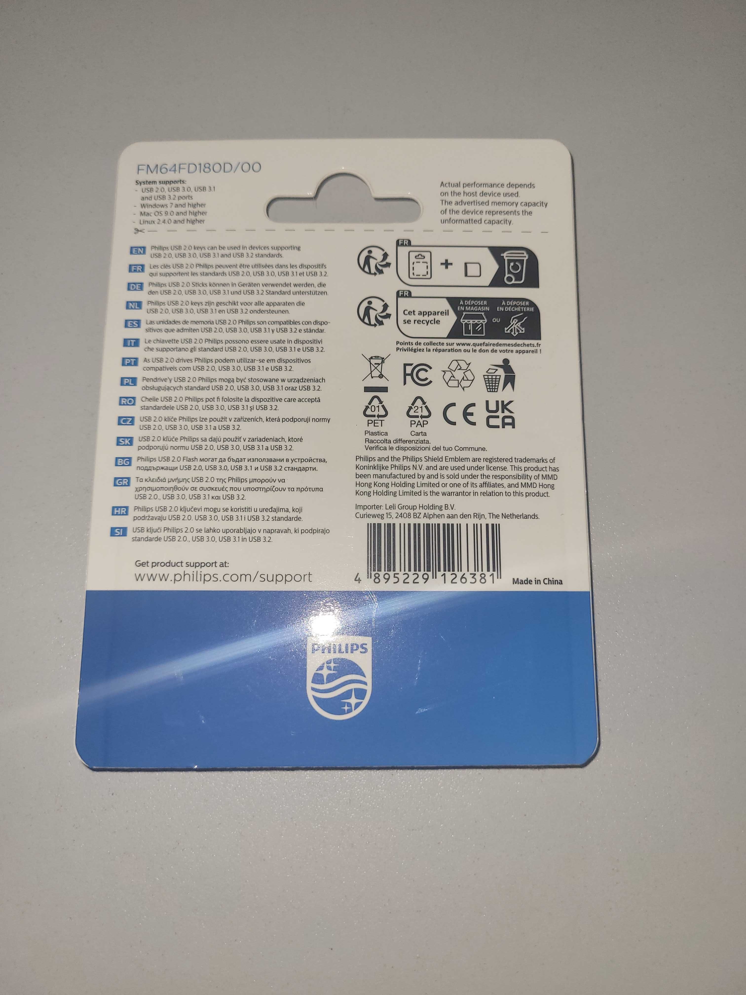 2x Pendrive Philips USB 2x 64 GB