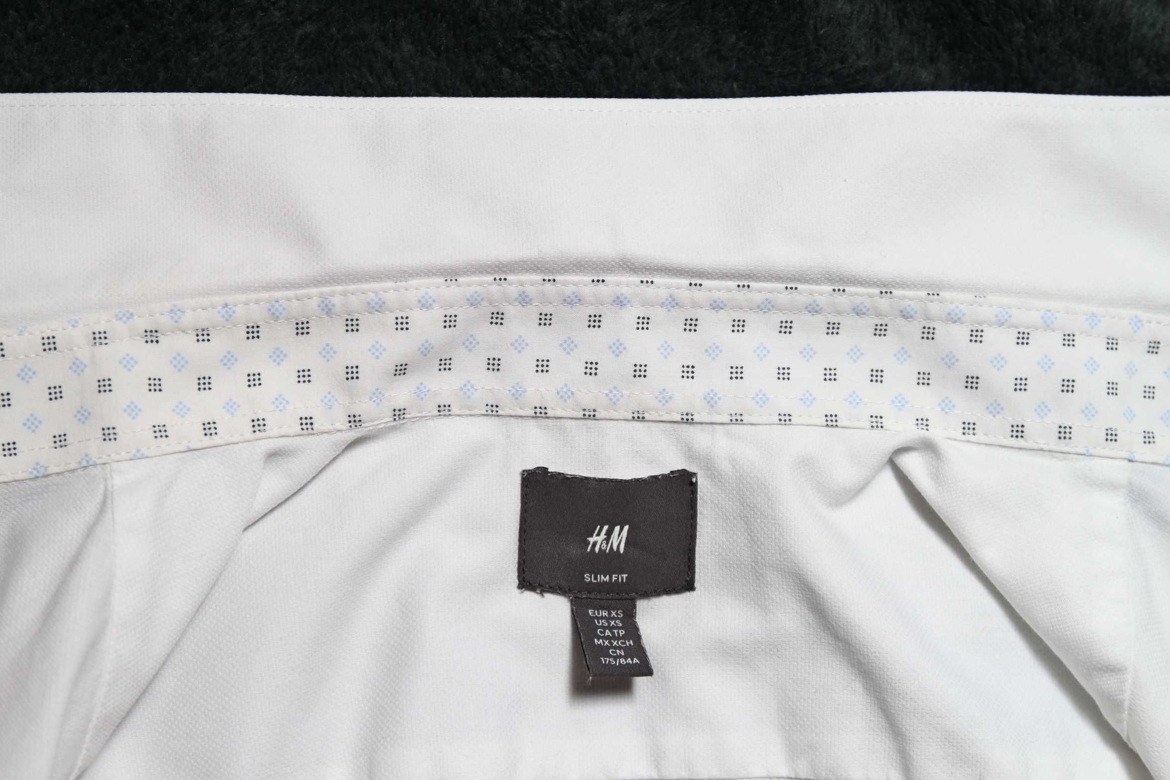 Белая рубашка, сорочка H&M siim fit, р.XS/рост 170-175
