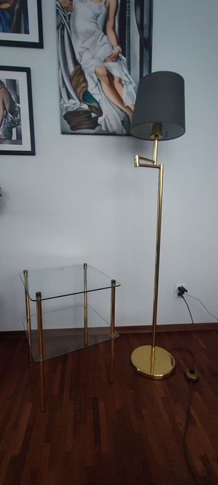 Stolik, półka Mid Century, Glamour lata 80