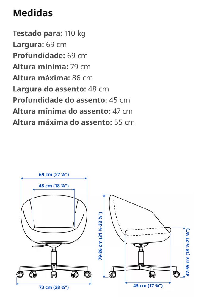 Cadeira escritorio ou sala
