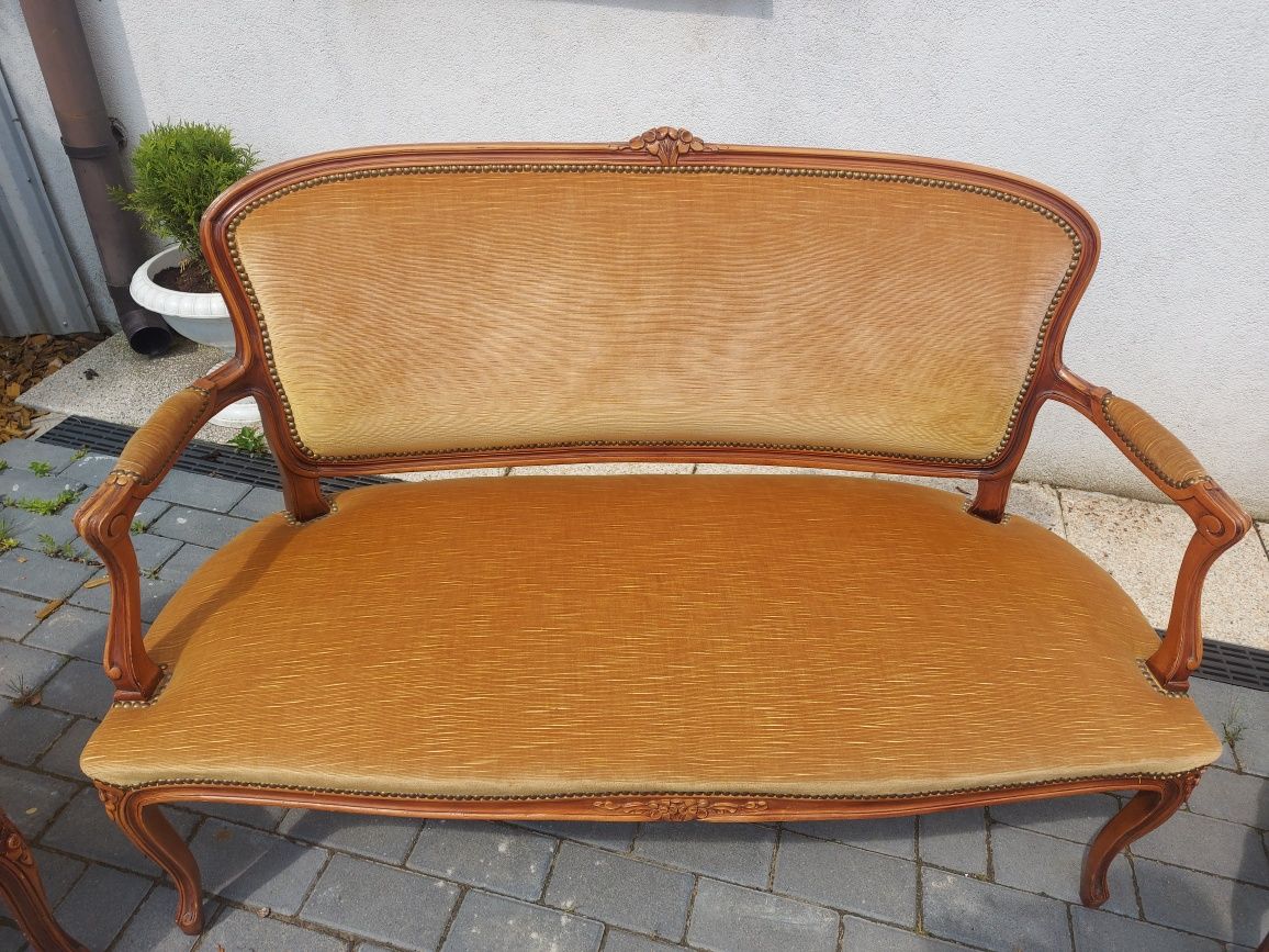 Zestaw sofa + 2 fotele Ludwikowskie