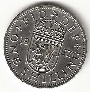 1 Shilling de 1957. Reino Unido, Isabel II