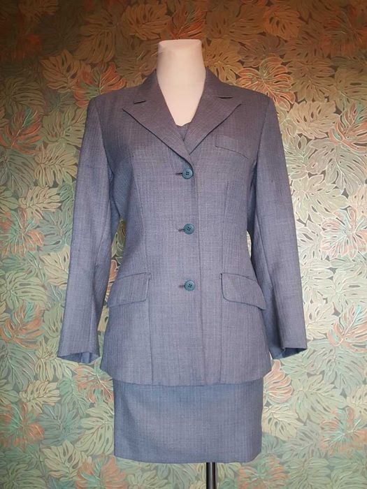 Garsonka 4 częściowa szara w drobne prążki