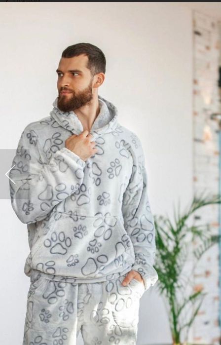 Тепла Піжама з принтом Лапки