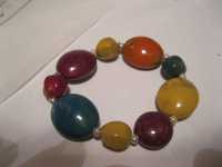 браслетик цветной браслет пластик похож на камни натуральные резинка