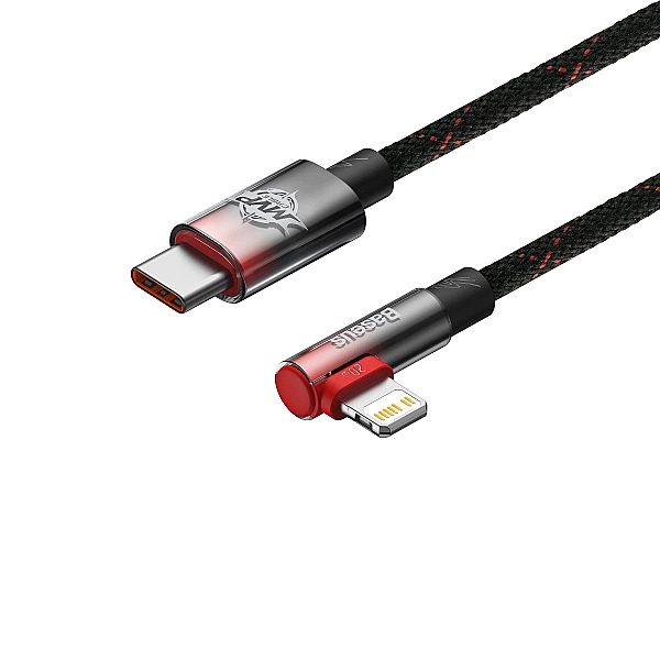 Kabel Baseus CAVP kątowy Lightning - USB-C PD 20W 480Mb/s 1m - czerwon