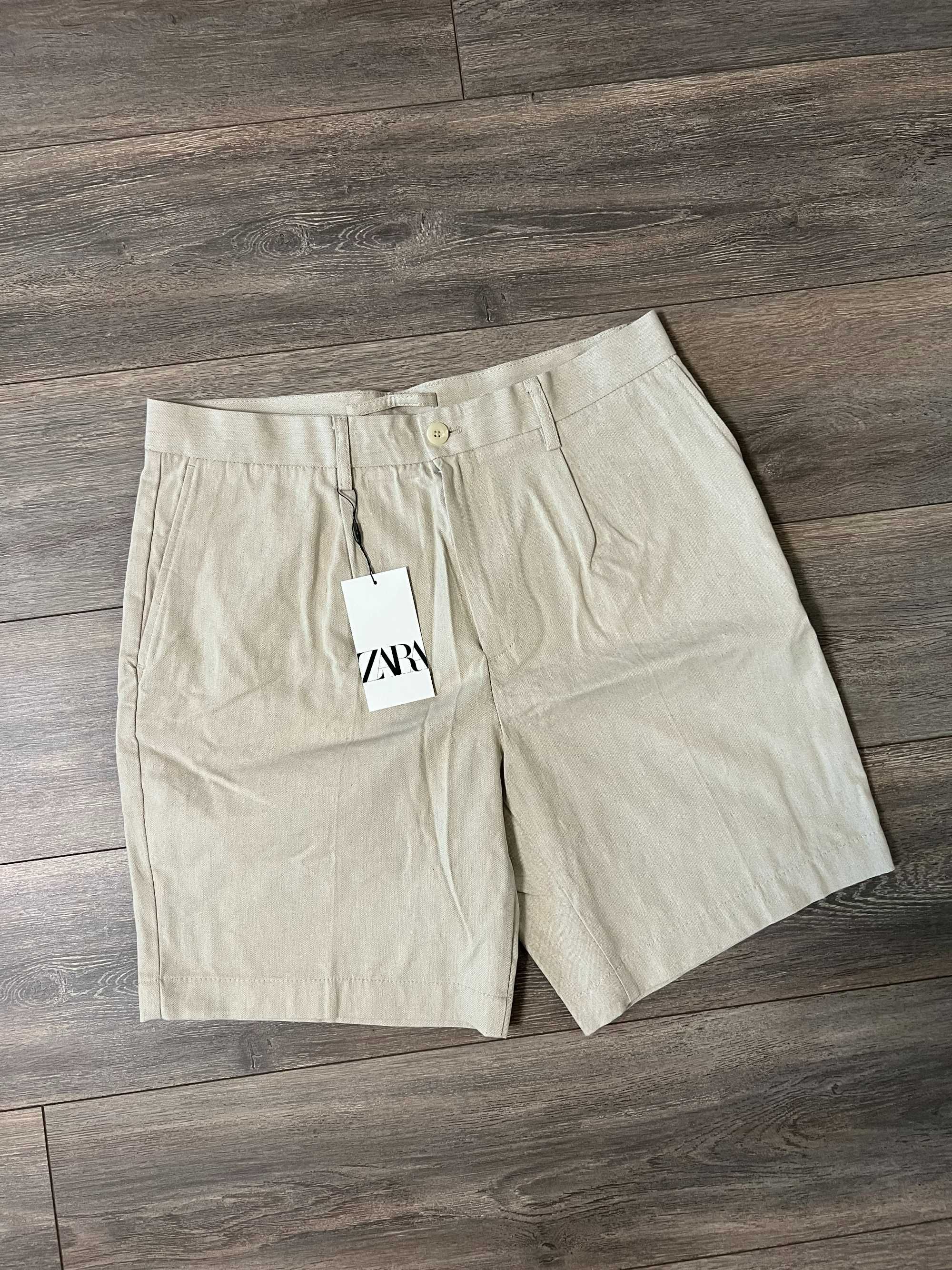 Бавовняно-лляні шорти Zara (р. 42/ L)