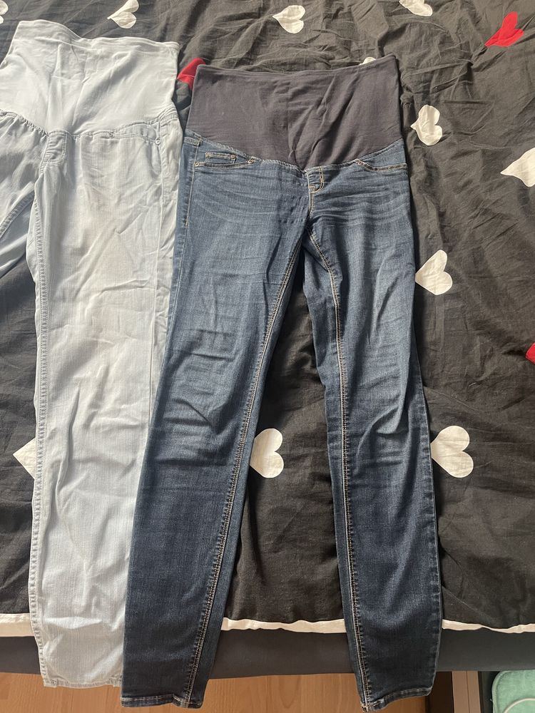 Spodnie jeansy ciążowe 3 pary m/38 xl spodnie dla ciężarnej