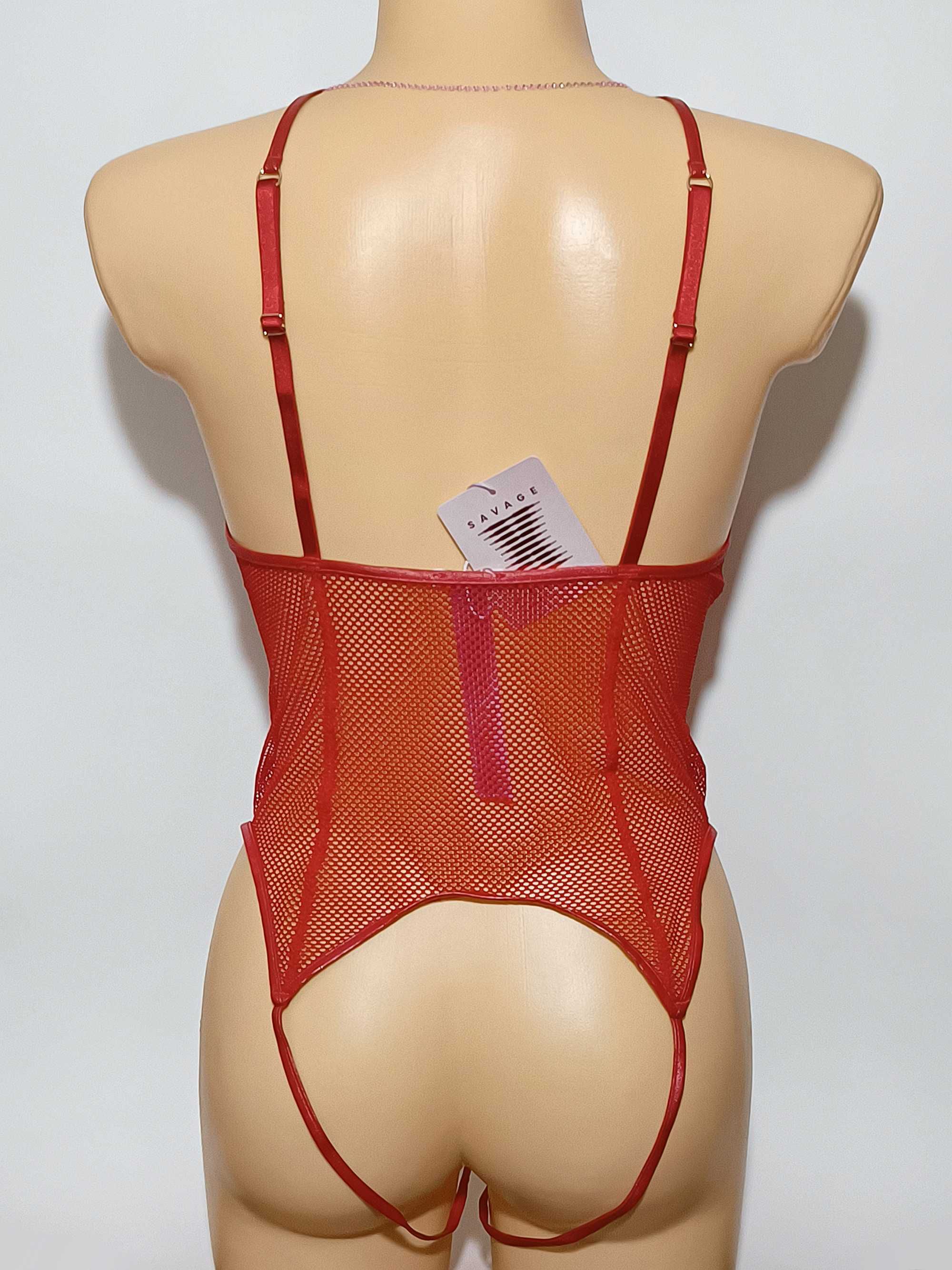 Savage X Fenty Body damskie czerwone serduszka L