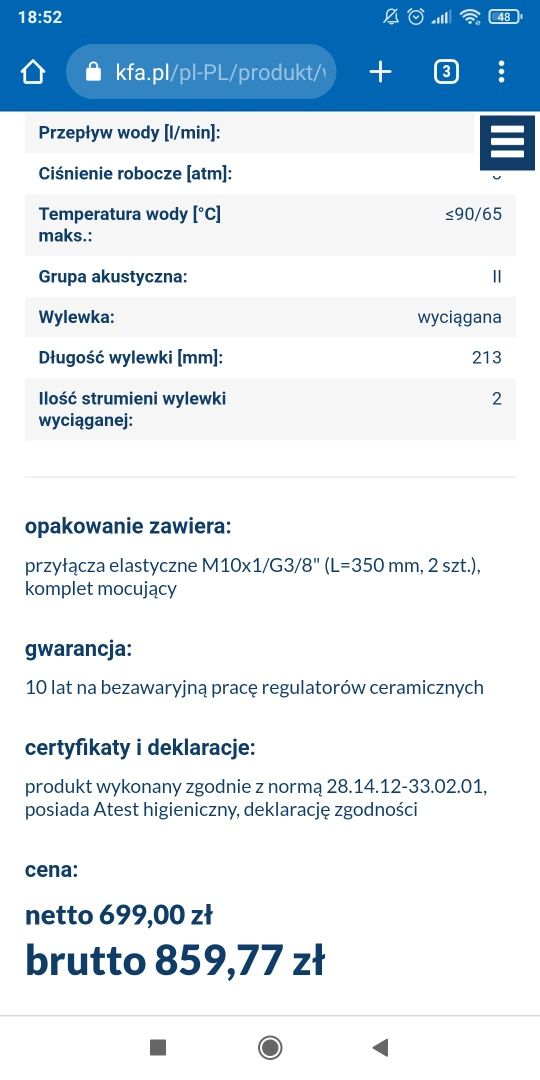 Nowa złota bateria kuchenna kran DUERO DESIGN GOLD kfa