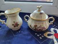 Zestaw porcelanowy kolekcjonerski:cukiernica i mlecznik-vintage
