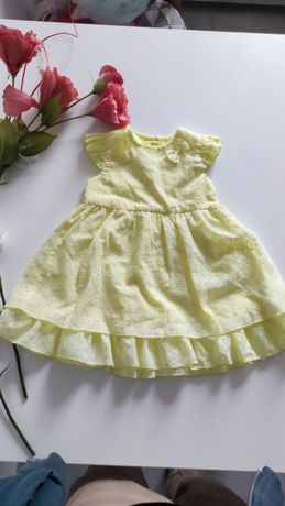 Sukienka niemowlęca, żółta, rozmiar 74