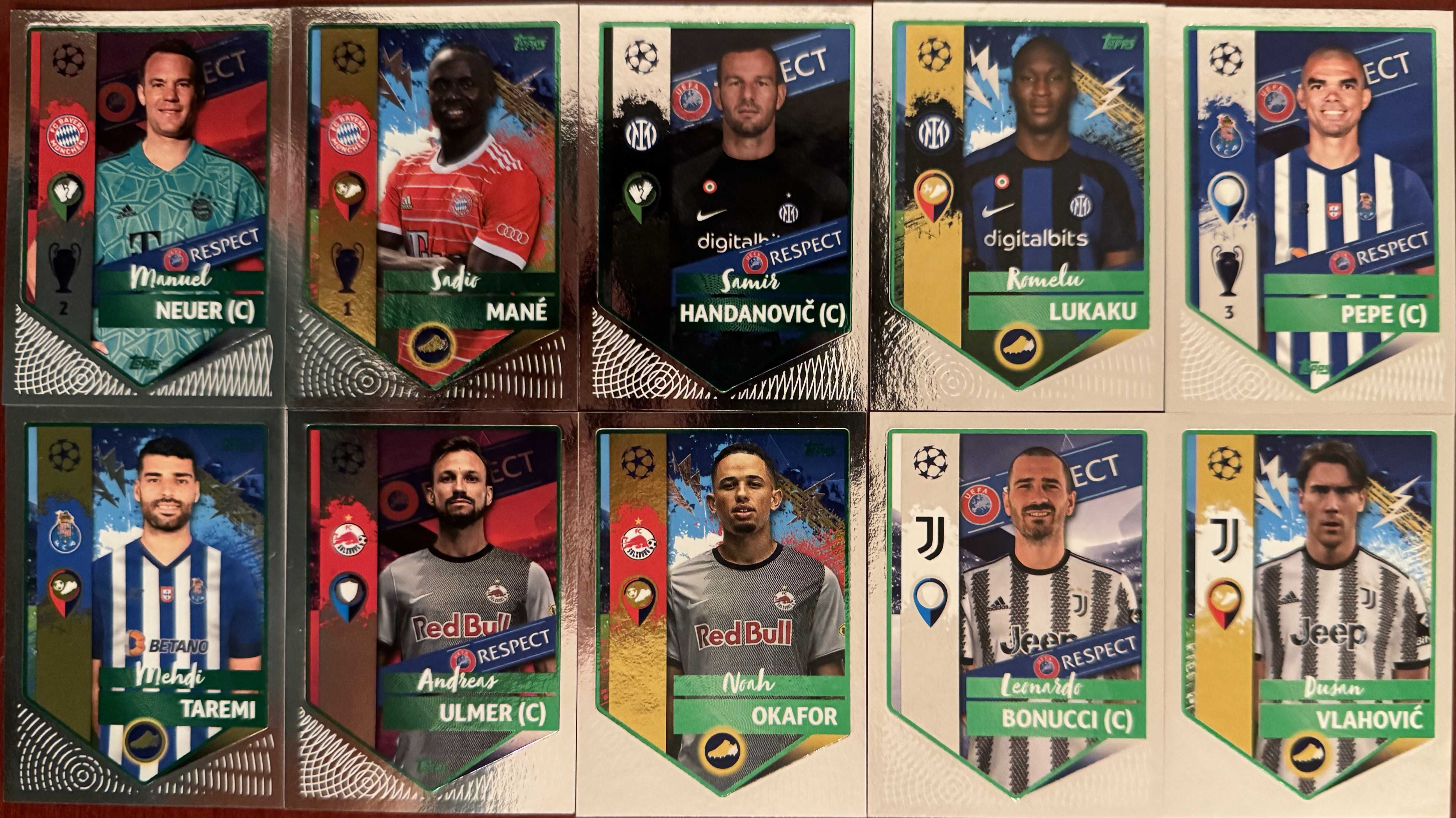 Topps UEFA Champions League 2022/23 Zielony równoległy naklejki (1sz)