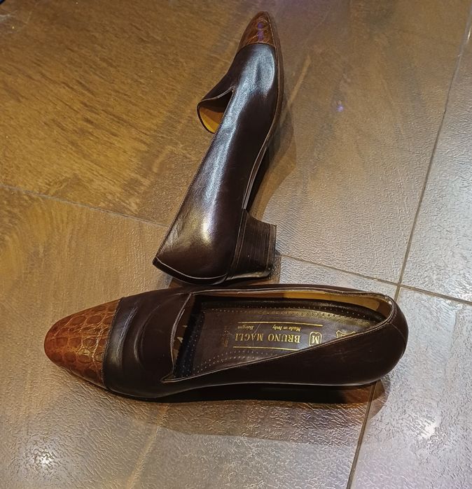 Półbuty, mokasyny włoskie 38, skóra naturalna