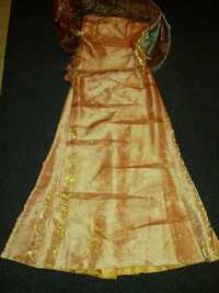 Sukienka pomarańczowa + szal GRATIS studniówka wesele sylwester