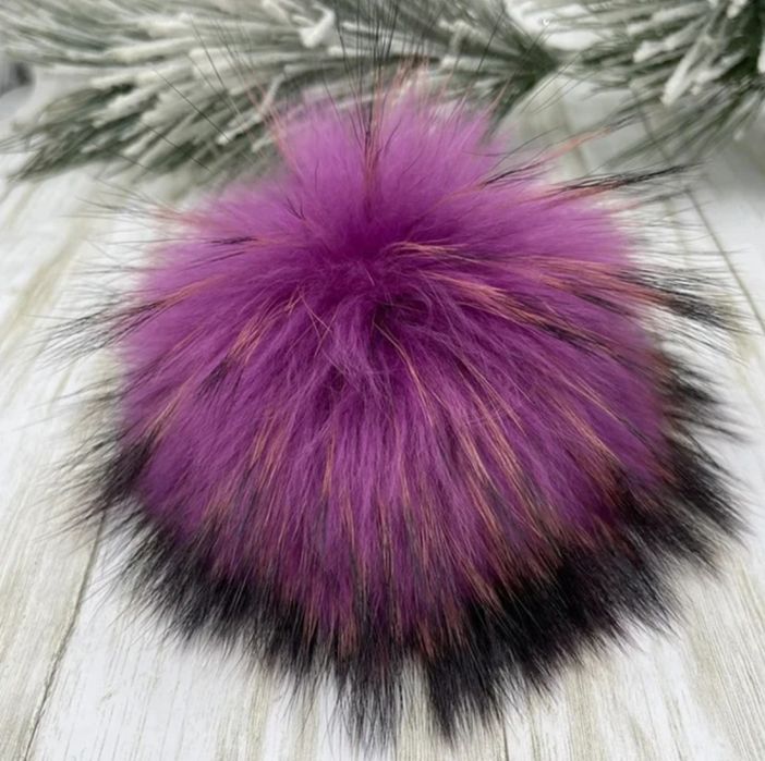 Pompony z futra naturalnego duże do czapki szaliki