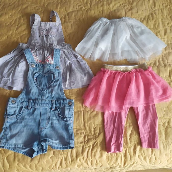 Dziewczęce spodenki H&M spódnica getry 74 4sztuki za 11zł.