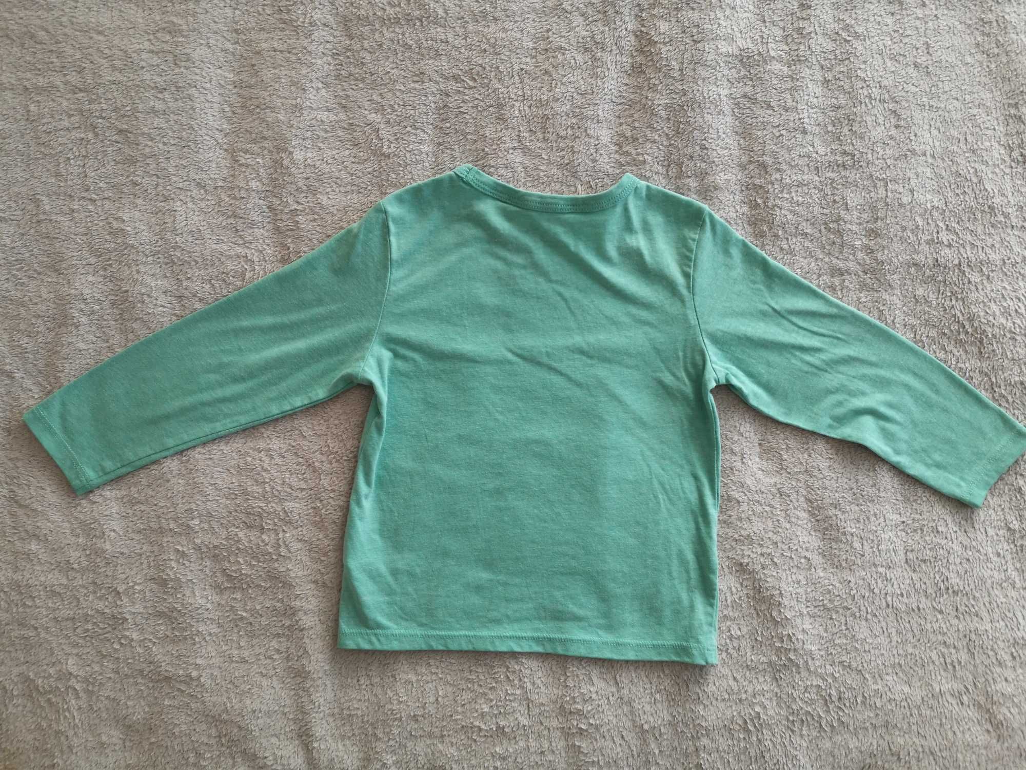 Zielona bluzka z długim rękawem Snoopy pies piesek H&M 98 - 104 j nowa