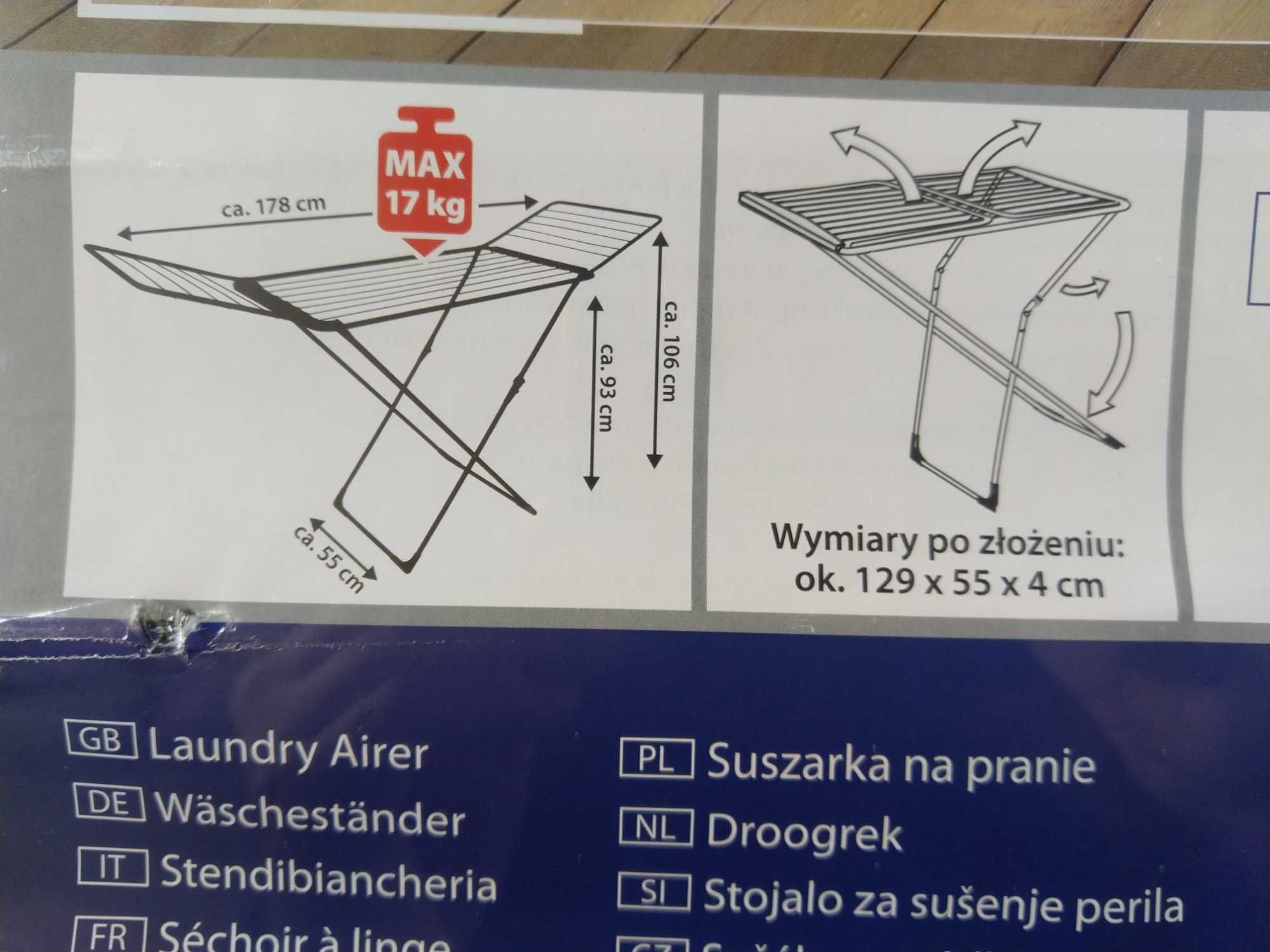 NOWA Suszarka Na Pranie Ubranie Bieliznę CASA SI Kolibri Super Czarna