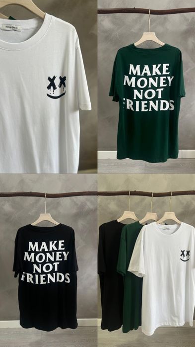 T-shirt Make Money Not Friends oversize