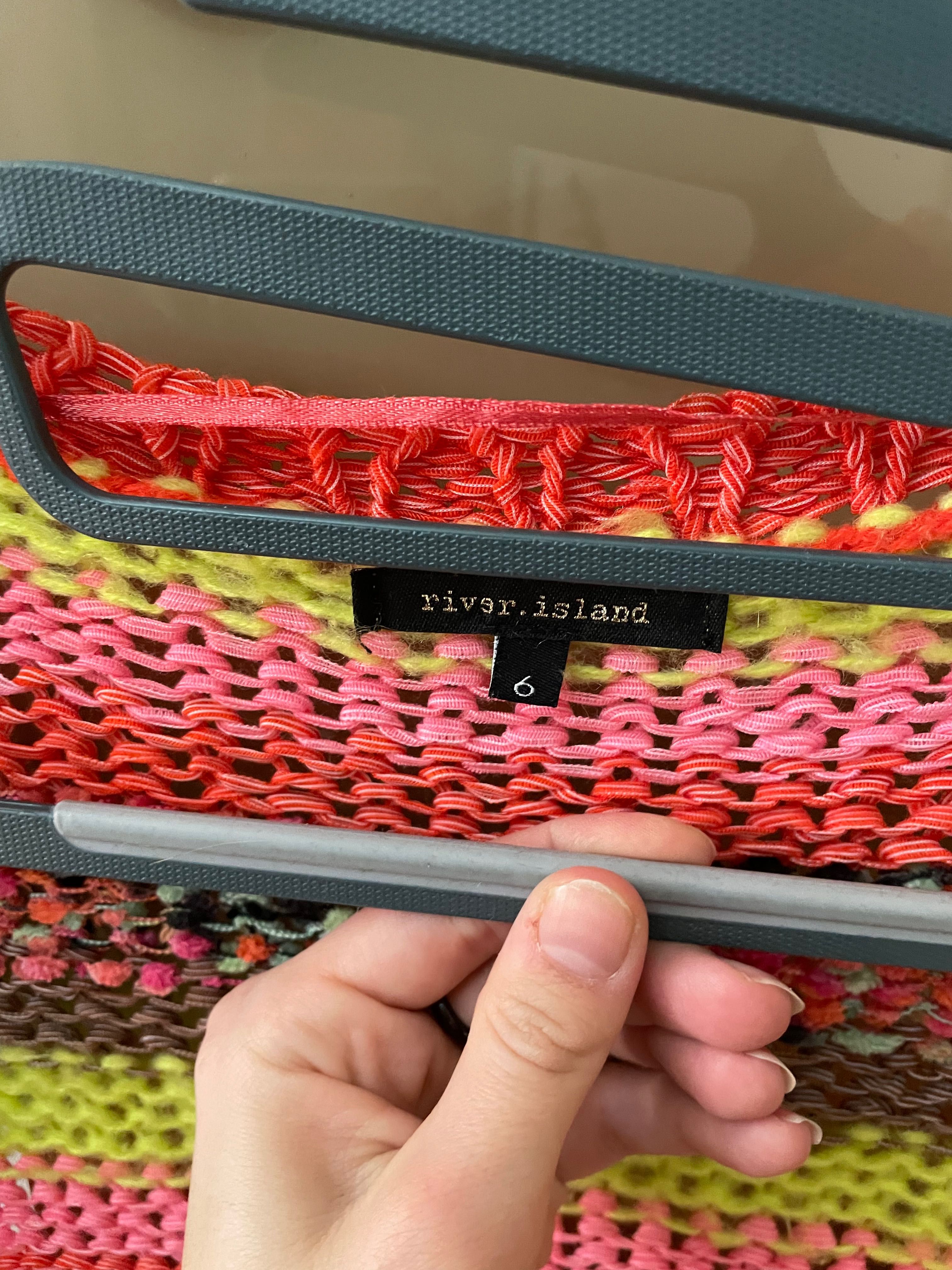 River Island kolorowy sweter neon XS S M