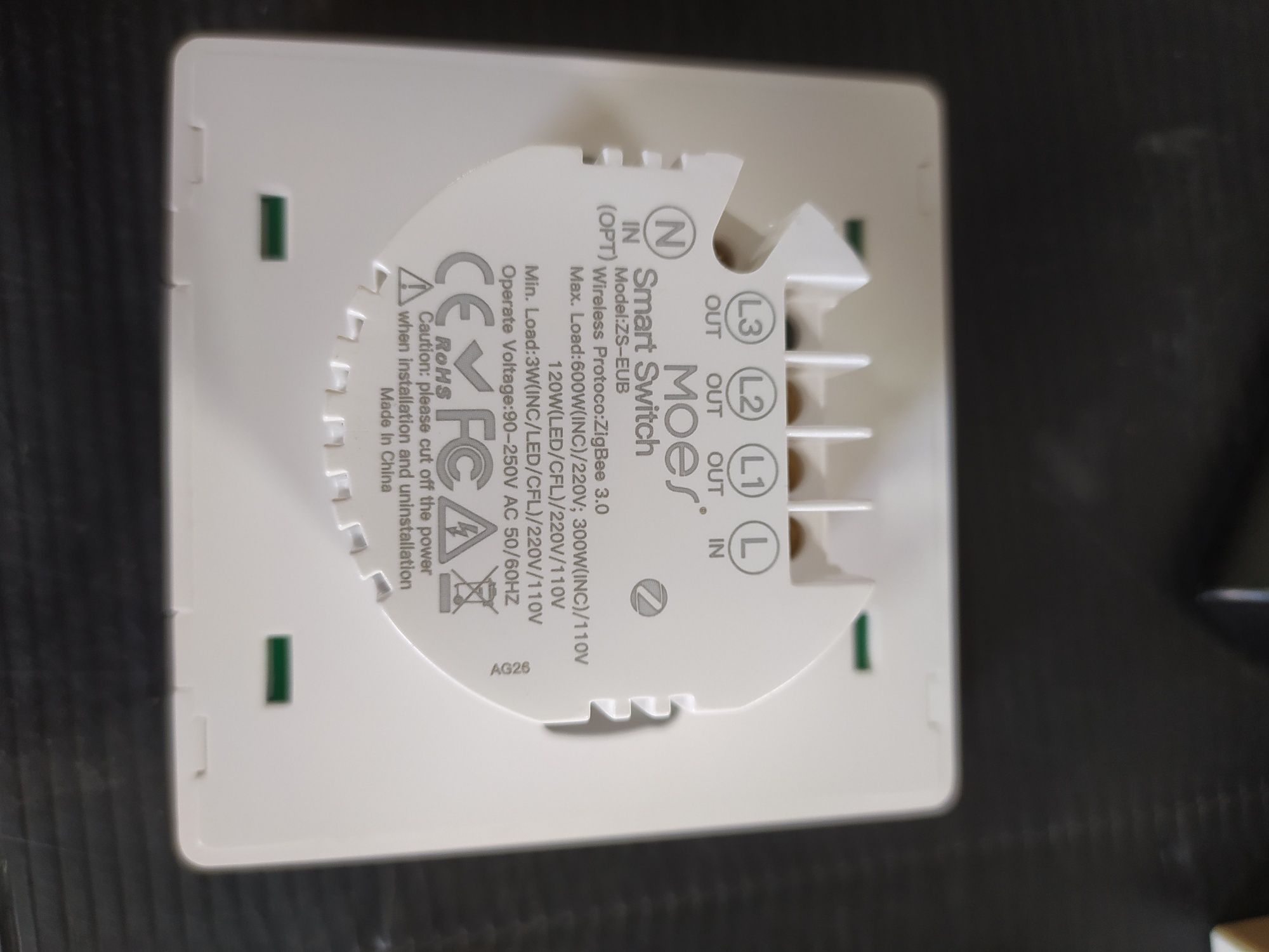 ZigBee Smart Light Przełącznik wciskany 2-kierunkowy przewód neutralny